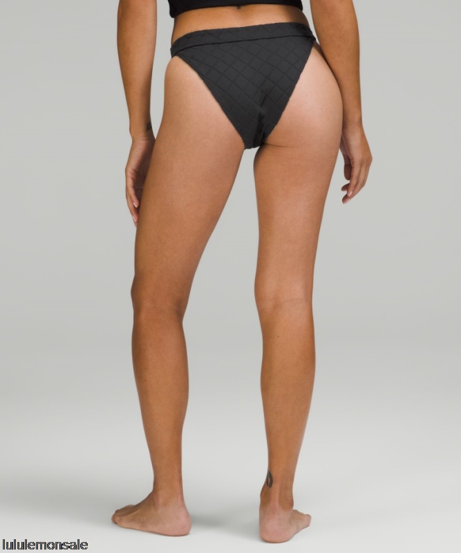 Lululemon Damen DELULU493 | Lululemon Deutschland Black Diamond Grid Knapp Geschnittene Badehose